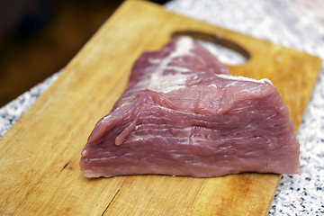 Image showing Natural fresh meat on cutting board