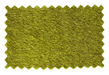 Image showing Retro look Green artificial synthetic grass meadow sample