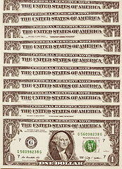 Image showing Retro look Dollar notes 1 Dollar