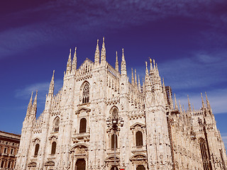 Image showing Retro look Milan Cathedral