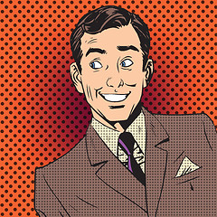 Image showing happy man smiling businessman entertainer artist pop art comics 