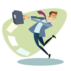 Image showing Businessman throws the briefcase like a hammer business sports c