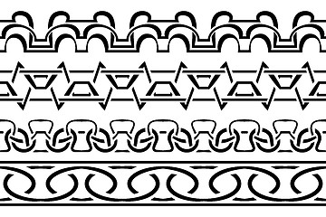 Image showing Vector border. Black seamless pattern