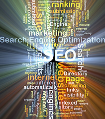 Image showing Search engine optimization SEO background concept glowing