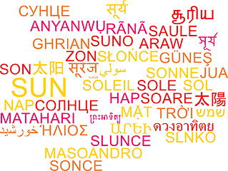 Image showing Sun multilanguage wordcloud background concept