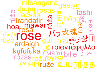 Image showing Rose multilanguage wordcloud background concept