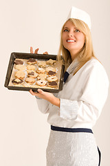 Image showing Baker with Christmas biscuits