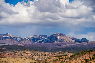 Image showing canyon badlands and colorado rockies lanadscape