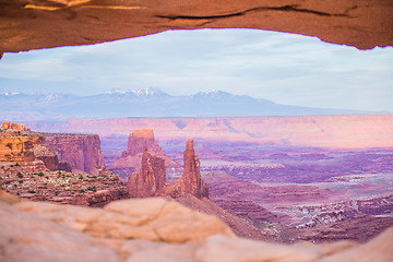 Image showing famous Mesa Arch in Canyonlands National Park Utah  USA