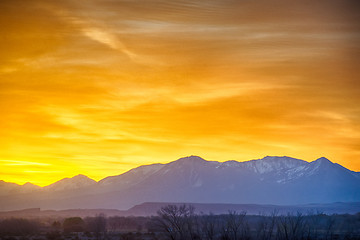 Image showing sunrise over colorado rocky mountains