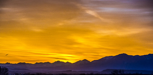 Image showing sunrise over colorado rocky mountains