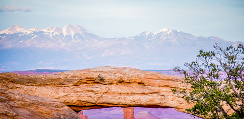 Image showing famous Mesa Arch in Canyonlands National Park Utah  USA