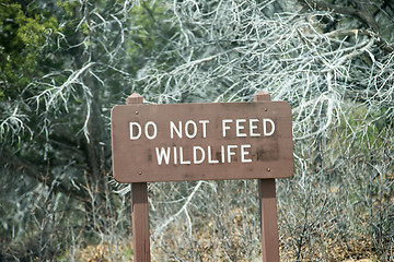 Image showing do not feed wildlife sign