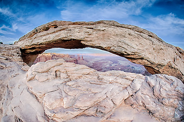 Image showing famous Mesa Arch in Canyonlands National Park Utah  USA