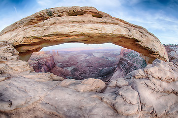 Image showing famous Mesa Arch in Canyonlands National Park Utah  USA