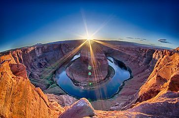 Image showing Sunset at the Horseshoe Band - Grand Canyon