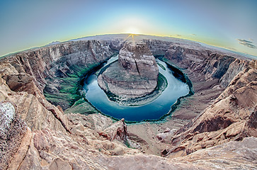 Image showing Sunset at the Horseshoe Band - Grand Canyon