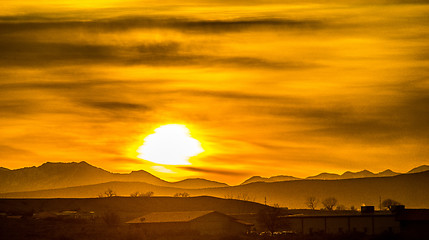 Image showing sunrise over colorado rocky mountains