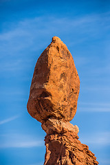 Image showing Balanced Rock in Arches National Park near Moab  Utah at sunset