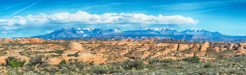 Image showing canyon badlands and colorado rockies lanadscape