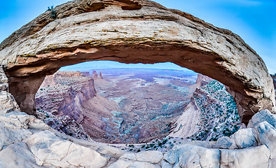 Image showing famous Mesa Arch in Canyonlands National Park Utah  USA