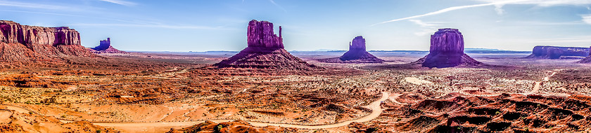 Image showing Monument valley under the blue sky