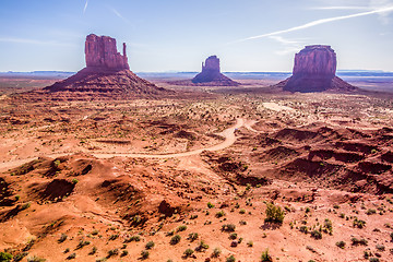 Image showing Monument valley under the blue sky