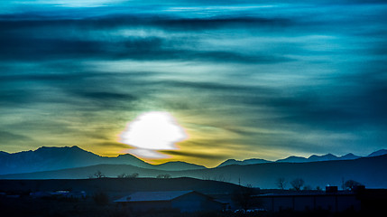 Image showing sunrise over colorado rocky mountains