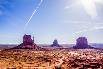 Image showing Monument valley under the blue sky