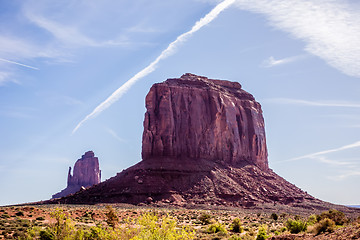 Image showing Monument valley under the blue sky