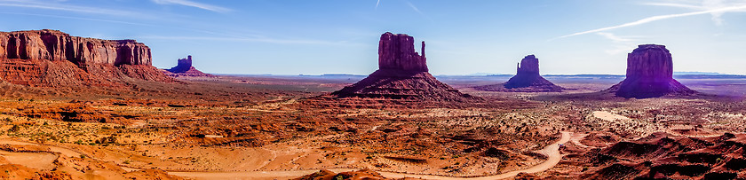 Image showing Monument valley under the blue sky