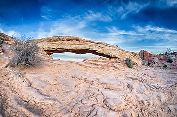 Image showing famous Mesa Arch in Canyonlands National Park Utah  USA