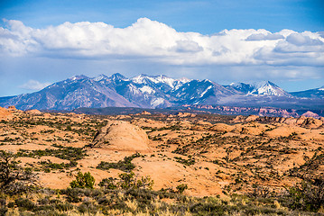 Image showing canyon badlands and colorado rockies lanadscape