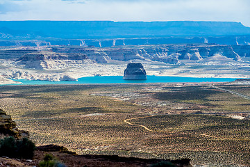 Image showing Lone Rock in Lake Powell Utah