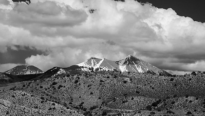 Image showing canyon badlands and colorado rockies lanadscape