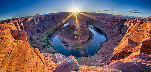 Image showing Sunset at the Horseshoe Band - Grand Canyon