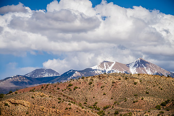 Image showing canyon badlands and colorado rockies lanadscape