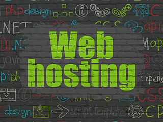 Image showing Web development concept: Web Hosting on wall background