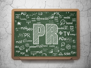 Image showing Marketing concept: PR on School Board background