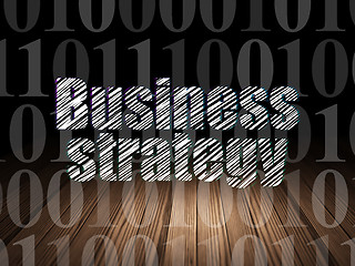 Image showing Business concept: Business Strategy in grunge dark room