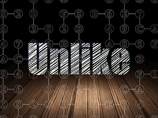 Image showing Social network concept: Unlike in grunge dark room