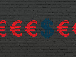 Image showing Currency concept: dollar icon on wall background