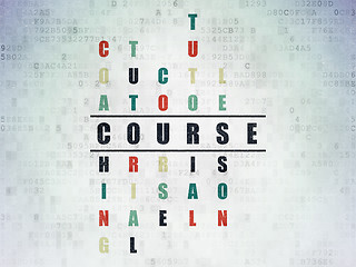 Image showing Education concept: word Course in solving Crossword Puzzle