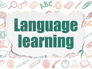 Image showing Education concept: Language Learning on Torn Paper background