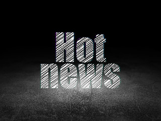 Image showing News concept: Hot News in grunge dark room