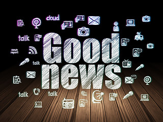 Image showing News concept: Good News in grunge dark room