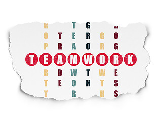 Image showing Finance concept: word Teamwork in solving Crossword Puzzle