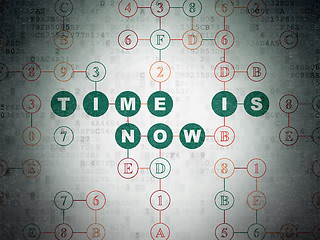 Image showing Time concept: Time is Now on Digital Paper background