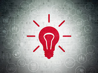 Image showing Business concept: Light Bulb on Digital Paper background