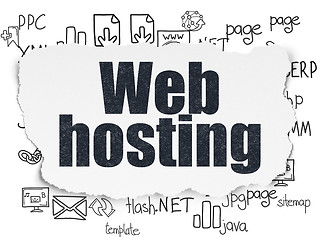 Image showing Web development concept: Web Hosting on Torn Paper background